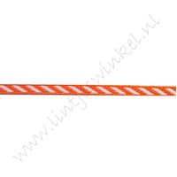 Strepenlint 3mm - Diagonaal Oranje Wit