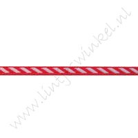 Band Streifen 3mm - Diagonal Rot Weiß