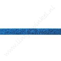 Glitter fluweel lint 10mm - Blauw