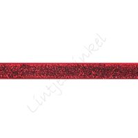 Glitter fluweel lint 10mm - Rood