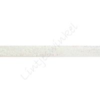 Glitter fluweel lint 10mm - Wit