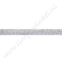 Glitzer Samtband 10mm - Silber