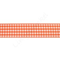 Geruit lint 22mm - Oranje