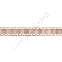 Ripsband Sattelstich 10mm - Hell Braun Weiß