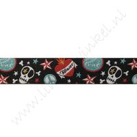 Jacquard weefband 15mm - Punk Skull