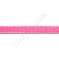 Band Glanzrand 10mm - Ripsband Pink Silber