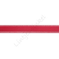 Band Glanzrand 10mm - Ripsband Rot Silber