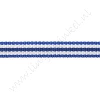 Strepenlint 10mm - Donker Blauw Wit