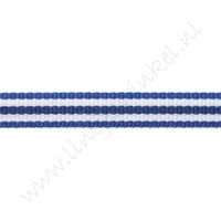 Strepenlint 10mm - Donker Blauw Wit