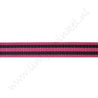 Band Streifen 10mm - Pink Schwarz