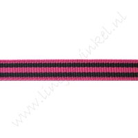 Band Streifen 10mm - Pink Schwarz