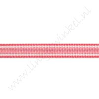 Strepenlint 10mm - Pink Wit Waves