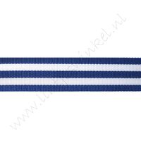 Strepenlint 22mm - Donker Blauw Wit