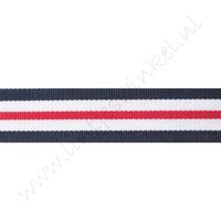 Strepenlint 22mm - Marine Wit Rood