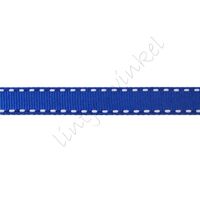 Ripsband Sattelstich 10mm - Dunkel Blau Weiß