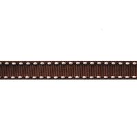 Ripsband Sattelstich 10mm - Braun Weiß