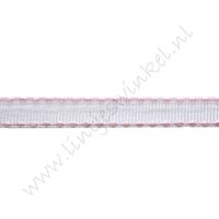 Lint stiksels 10mm - Wit Roze