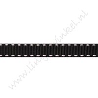 Ripsband Sattelstich 10mm - Schwarz Weiß