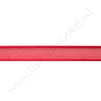 Organza Satijnrand 10mm - Rood