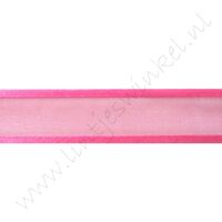 Organza Satijnrand 22mm - Shocking Pink