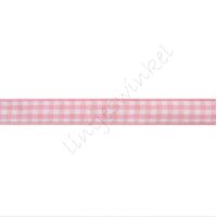 Geruit lint 10mm - Roze