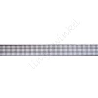 Geruit lint 10mm - Licht Grijs