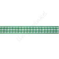 Geruit lint 10mm - Groen