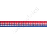 Karoband 10mm - Rot Weiß Blau