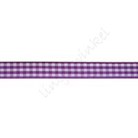 Geruit lint 10mm - Violet