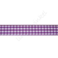 Geruit lint 16mm - Violet