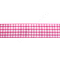 Geruit lint 22mm - Pink