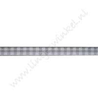 Geruit lint 6mm - Licht Grijs