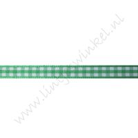 Geruit lint 6mm - Groen