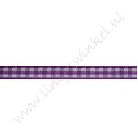 Geruit lint 6mm - Violet