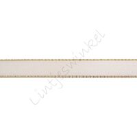 Lint glitterrand 10mm - Satijn Creme Goud
