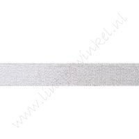 Glitter organza lint 20mm - Zilver