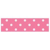 Satijnlint Stip (3) 22mm - Pink Wit