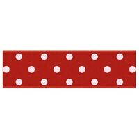 Satijnlint Stip (3) 22mm - Rood Wit