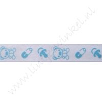 Baby lint 16mm - Organza Beertje Blauw