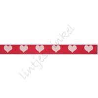 Glow in the dark Band 10mm - Satin Herz Rot