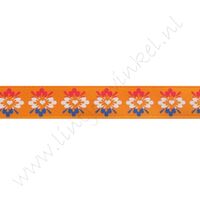 Satinband Hollandia 12mm - Fliese Delft Orange