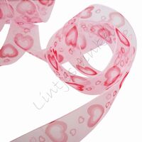 Organza lint harten 22mm - Roze Rood