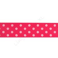 Ripsband Punkte 16mm - Shocking Pink Rosa