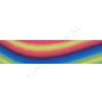 Ripsband Aufdruck 25mm - Regenbogen Welle