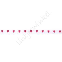 Satinband Herzen 3mm - Weiß Fuchsia