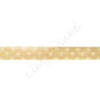 Organza Stip 6mm - Geel Wit