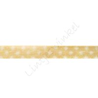 Organza Stip 6mm - Geel Wit