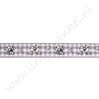 Baby lint 12mm - Woezel & Pip Ruitjes Grijs