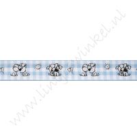 Baby lint 12mm - Woezel & Pip Ruitjes Blauw