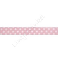 Organza Stip 10mm - Pink Wit